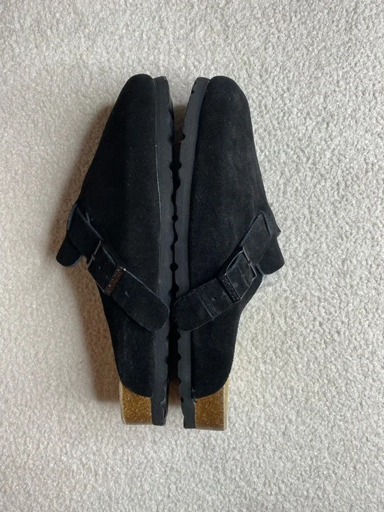 Birkenstock Boston soft footbed Black Suede Boston Clogs New - Picture 8 of 9
